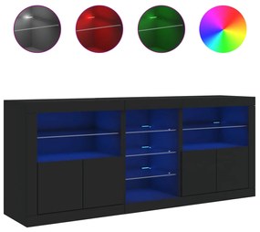 Μπουφές με Φώτα LED Μαύρος 162 x 37 x 67 εκ. - Μαύρο