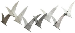 WALL DECOR  METAL SEABIRDS IN WHITE AND ITS SHADOW PALETTE