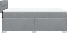 vidaXL Κρεβάτι Boxspring με Στρώμα Ανοιχτό Γκρι 80x200 εκ. Υφασμάτινο