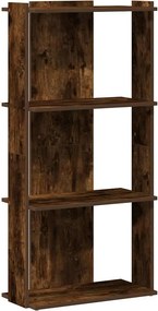 vidaXL Βιβλιοθήκη 3 Επιπέδων Καπνιστή Δρυς 60x30x120 εκ. Επεξεργ. Ξύλο