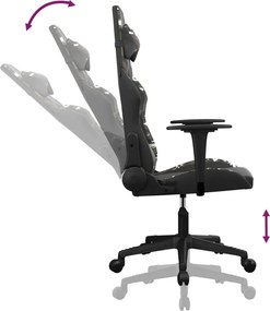 vidaXL Καρέκλα Gaming Μαύρο/Παραλλαγή από Συνθετικό Δέρμα