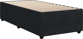 vidaXL Κρεβάτι Boxspring με Στρώμα Μαύρο 90x190 εκ. Βελούδινο