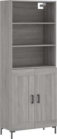 vidaXL Ντουλάπι Γκρι Sonoma 69,5 x 34 x 180 εκ. Επεξεργασμένο Ξύλο
