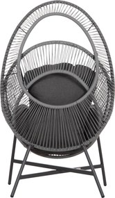 ΠΟΛΥΘΡΟΝΑ-ΦΩΛΙΑ RULER HM6506.01 ΓΚΡΙ ΜΕΤΑΛΛΟ-P.E.RATTAN-ΜΑΞΙΛΑΡΙΑ 90x85x154Υεκ