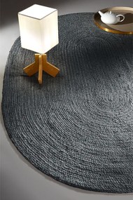 Οβάλ Χαλί Καλοκαιρινό (140x210) Guy Laroche Native Anthracite