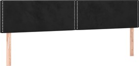 vidaXL Κρεβάτι Boxspring με Στρώμα &amp; LED Μαύρο 200x200 εκ. Βελούδινο
