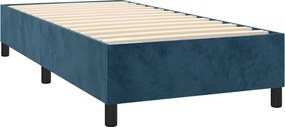 vidaXL Κρεβάτι Boxspring με Στρώμα Σκούρο Μπλε 90x190 εκ. Βελούδινο