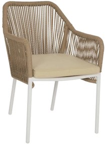 Πολυθρόνα Με Σχοινί Wicker HM5855.01 56x66x82cm White-Beige