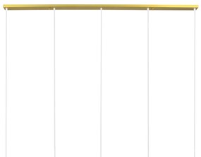 GloboStar® TRIANGLE 00610 Μοντέρνο Κρεμαστό Φωτιστικό Οροφής Πολύφωτο 5 x E27 Χρυσό Μεταλλικό Πλέγμα Μ170 x Π22 x Y130cm