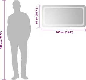 vidaXL Καθρέφτης Μπάνιου με LED 100x50 εκ.