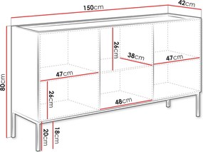 Μπουφές Como 150 3D-Cashmere - 150.00Χ42.00Χ80.00cm
