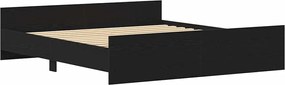 vidaXL Πλαίσιο Κρεβατιού Χωρ. Στρώμα Μαύρη Δρυς 200x200 εκ Επεξ. Ξύλο