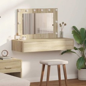 vidaXL Κρεμαστό Τραπέζι Καθρέφτη  με Φωτισμό LED σε Δρυς Sonoma