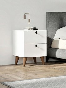Κομοδίνο Λευκό FEFEL 40x41.8x55