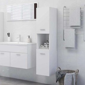 vidaXL Στήλη Μπάνιου Λευκή 30 x 30 x 130 εκ. από Επεξ. Ξύλο