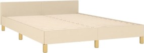 vidaXL Σκελετός Κρεβατιού Χωρίς Στρώμα Κρεμ 140x190 εκ. Υφασμάτινο
