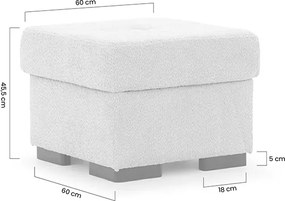 Πουφ Tare Mini χωρίς αποθηκευτικό χώρο/ Μπεζ/ 60x45,5x60/ BOG235