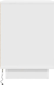 vidaXL Κομοδίνο με φώτα LED Λευκό 38x34x50 cm