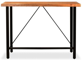 vidaXL Σετ Επίπλων Μπαρ 7 τεμ. Ξύλο Ακακίας/Γνήσιο Δέρμα/Καραβόπανο