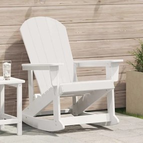 vidaXL Πολυθρόνα Κούνια Adirondack Λευκή 73.5x92x90 cm HDPE