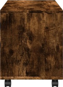 vidaXL Ντουλάπι Με Ροδάκια Καπνιστή Δρυς 72x33x42,5 εκ. Επεξ. Ξύλο