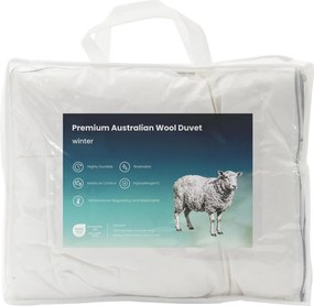 vidaXL Πάπλωμα 137x200 εκ. Χειμώνας 450 GSM Αυστραλιανό Μαλλί Λευκό