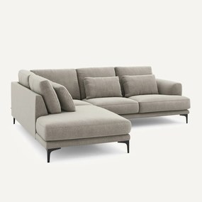 Γωνιακός καναπές αριστερός, από βελούδινo chenille, Marsile