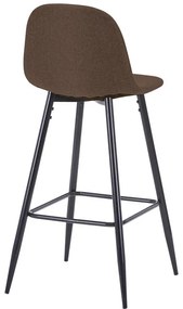 Σκαμπό μπαρ μεσαίου ύψους Bella καφέ ύφασμα-πόδι μαύρο μέταλλο 41x47x93εκ 4αδα 41x47x93 εκ.