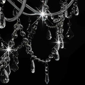 vidaXL Πολυέλαιος με Χάντρες Ασημί με 8 Ντουί Ε14