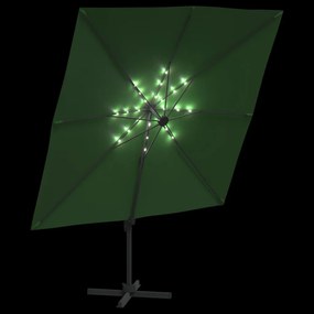 Κρεμαστή Ομπρέλα με LED Πράσινη 400 x 300 εκ. - Πράσινο