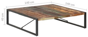 vidaXL Τραπεζάκι Σαλονιού 140 x 140 x 40 εκ. Μασίφ Ανακυκλωμένο Ξύλο