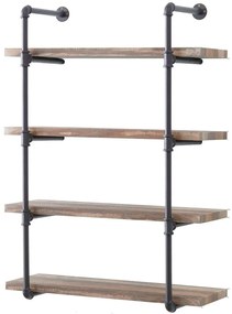 Ραφιέρα Τοίχου Boruraf 792EVL1820 60x14x70cm Walnut-Black