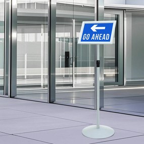 vidaXL Πόδι αφίσας 33 x 33 x 123 εκ PVC και Ατσάλι Ασημί