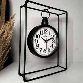 Ρολόι Επιτραπέζιο 901LMN1198 23x32cm Black-White Aberto Design Μέταλλο