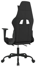 vidaXL Καρέκλα Gaming Μασάζ Υποπόδιο Μαύρη/Αν. Γκρι Ύφασμα με Υποπόδιο