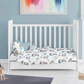 Σεντόνι Βρεφικό Lion 533 Sky Blue DimCol Λίκνου 80x110cm 100% Βαμβάκι