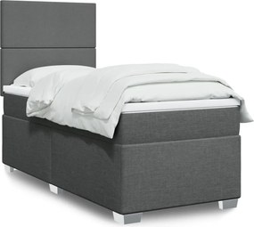 vidaXL Κρεβάτι Boxspring με Στρώμα Σκούρο Γκρι 80x200 εκ. Υφασμάτινο