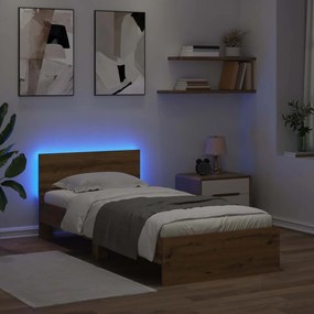 vidaXL Σκελετός Κρεβατιού Artisan Δρυς 80 x 200 cm Επεξεργασμένο Ξύλο