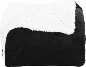 vidaXL Κουβέρτα Μαύρο 150 x 200 cm Μαλλί