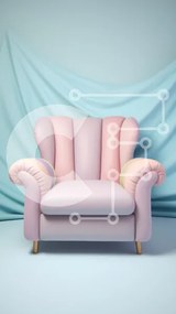 Intra Συλλεκτικό Ξύλινο Παζλ Plywood 4mm - Κομψή πολυθρόνα παστέλ σε κομψό σκηνικό Σε Ξύλινο Κουτί - Διαστάσεις Puzzle: 10x10 cm – 25 κομμάτια