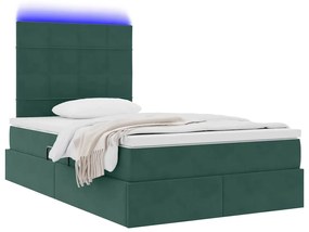 vidaXL Κρεβάτι με αποθηκευτικό χώρο και LED 120 x 200 cm Βελούδο