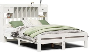 vidaXL Κρεβάτι Βιβλιοθήκη Χωρίς Στρώμα 140x200 εκ Μασίφ Ξύλο Πεύκο