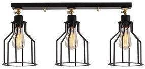 Φωτιστικό Οροφής - Πλαφονιέρα Alacati 525NOR1506 72x17x30cm 3xE27 40W Black-Gold Opviq