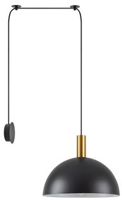 Φωτιστικό Τοίχου - Απλίκα SE21-GM-4-NM1W-MS40 ADEPT TUBE Gold Matt Wall Lamp Black Metal Shade+