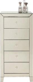 Συρταριέρα  Luxury Champagne 5 Συρτάρια Γυαλί Καθρέφτης 49x41x110εκ - Καθρέφτης