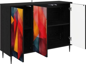 vidaXL Πλαϊνό γραφείο HEESCH Μαύρη Δρυς 102 x 33 x 76 εκ.