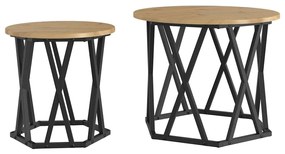 vidaXL Τραπεζάκι Πλευράς 2 pcs Artisan Oak Μηχανισμένο ξύλο και ατσάλι