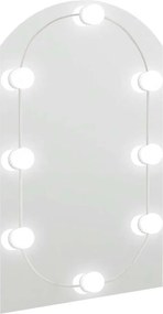 vidaXL Καθρέφτης με Φώτα LED 60x40 εκ. Γυαλί Οβάλ