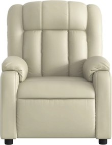 vidaXL Πολυθρόνα Ανακλινόμενη Κρεμ από Συνθετικό Δέρμα