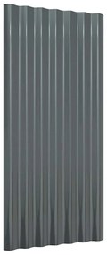 vidaXL Πάνελ Οροφής 12 τεμ. Ανθρακί 80x36 εκ Γαλβανισμένος χάλυβας